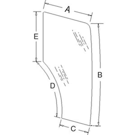 Aftermarket Right Hand Door Glass Fits JX1060 JX1060C JX1070 JX1070C JX1075 JX1075C JX1085 A-44910452-AI